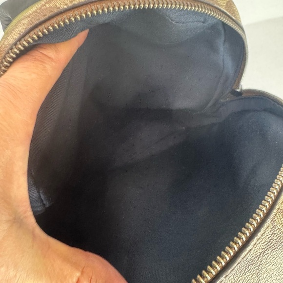 Coach Tan and Green Monogram Backpack